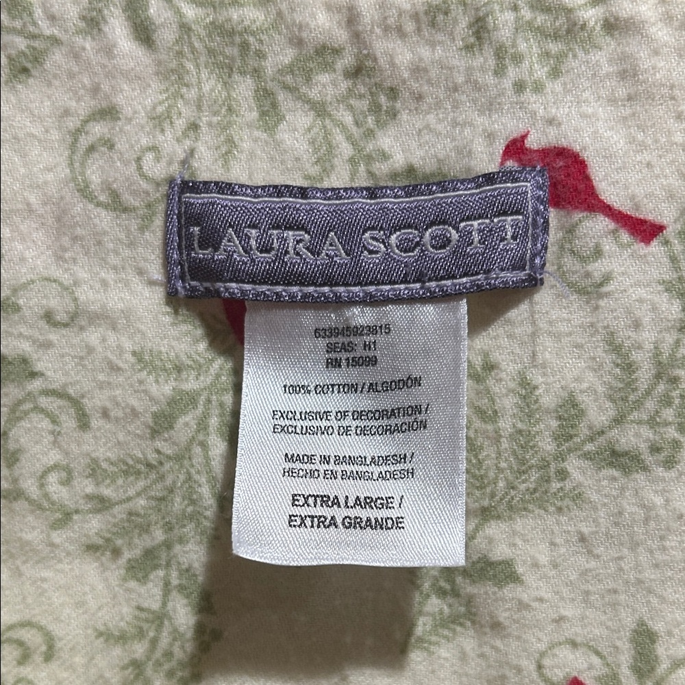 Laura Scott nightgown with Red birds Accent x-large - Picture 2 of 6